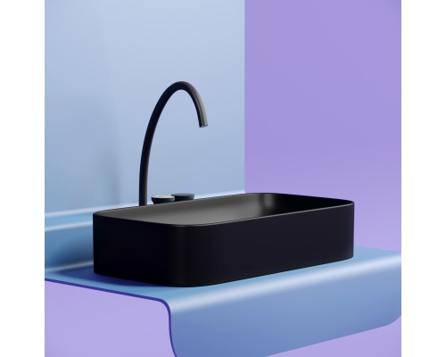 Раковина-чаша накладная Ceramicanova черный матовый Element 705x380x122