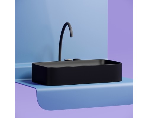 Раковина-чаша накладная Ceramicanova черный матовый Element 705x380x122
