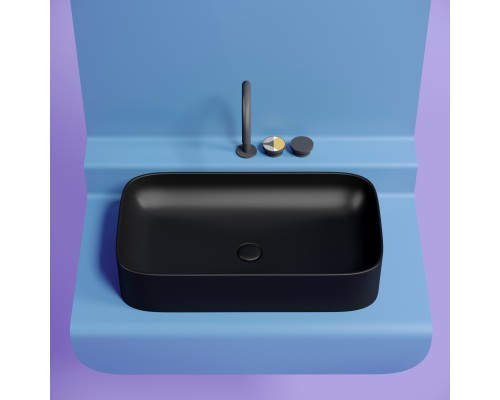 Раковина-чаша накладная Ceramicanova черный матовый Element 705x380x122