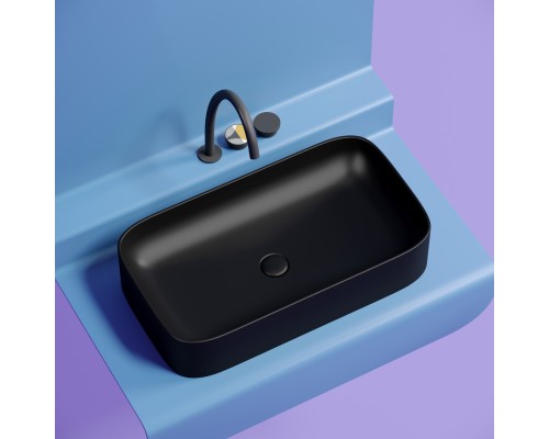 Раковина-чаша накладная Ceramicanova черный матовый Element 705x380x122