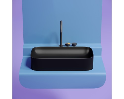 Раковина-чаша накладная Ceramicanova черный матовый Element 705x380x122