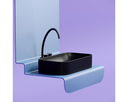 Раковина-чаша накладная Ceramicanova черный матовый Element 705x380x122