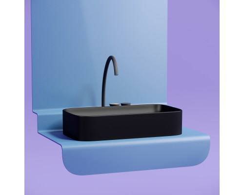 Раковина-чаша накладная Ceramicanova черный матовый Element 705x380x122