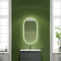 Зеркало для ванной комнаты Sancos Oval, фоновая подсветка 550х1050 с сенсором, OV55C