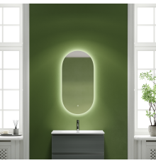 Зеркало для ванной комнаты Sancos Oval, фоновая подсветка 550х1050 с сенсором, OV55C
