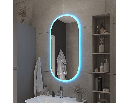 Зеркало Cezares Ellisse 50 CZR-SPC-ELS-500-950-RGB-TCH с подсветкой с сенсорным выключателем и функцией памяти Зеркало Cezares Ellisse 50 CZR-SPC-ELS-500-950-RGB-TCH с подсветкой с сенсорным выключателем и функцией памяти