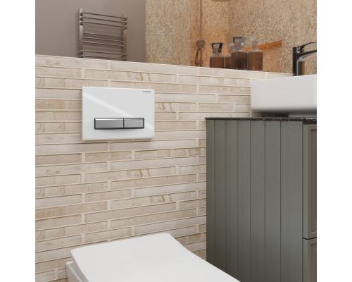 Кнопка смыва Charus Raiden FP.321.WBN.01 белый/хром