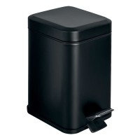 Ведро для мусора Colombo Black&White 3л с крышкой и педалью цвет чёрный матовый