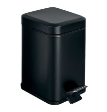 Ведро для мусора Colombo Black&White 3л с крышкой и педалью цвет чёрный матовый