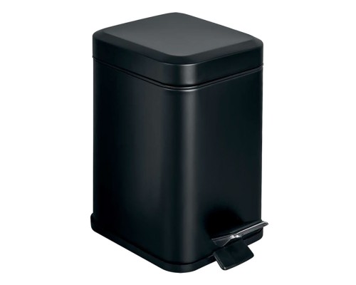 Ведро для мусора Colombo Black&White 3л с крышкой и педалью цвет чёрный матовый