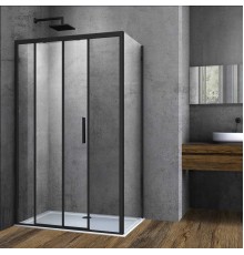 Душевой уголок Vincea Soft 1400x900 черный стекло прозрачное