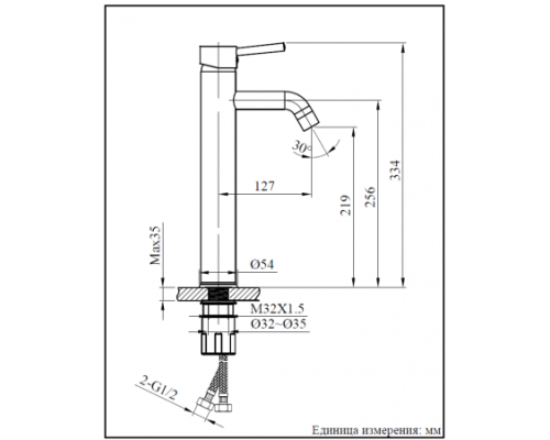 Смеситель для раковины AltroBagno Metropoli 010219 OrSp золото