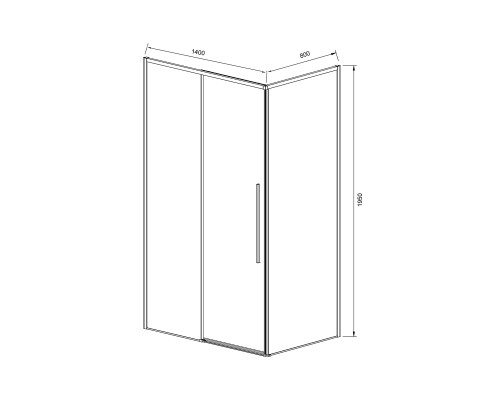 Душевой уголок Vincea Slim-N VSR-4SN8014CLB 1400x800 черный стекло прозрачное