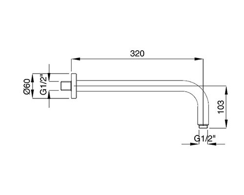 Кронштейн для верхнего душа Cezares CZR-U-TDA-30-03/24 Золото 24 карат