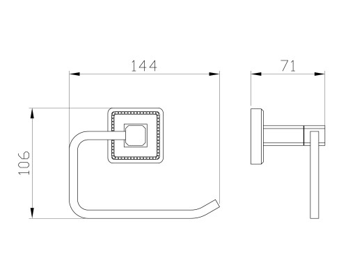 Держатель для туалетной бумаги без крышки Wonzon&Woghand, Бронза