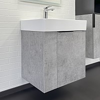 Подвесная Тумба с раковиной Comforty Асти-60П бетон светлый CF3WL032