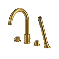 Смеситель для ванны на 4 отверстия WHITECROSS Y Y1232GLB брашированное золото