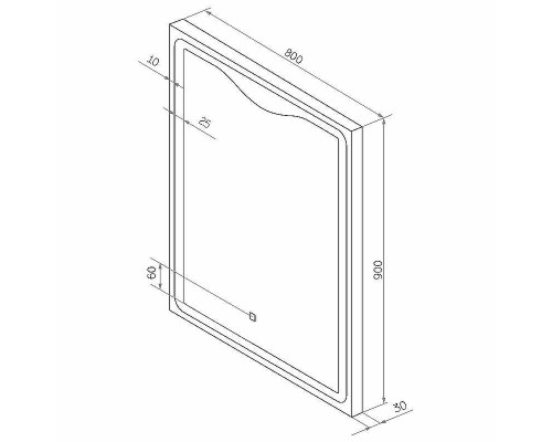 Зеркало Континент Amaze 800x900 с подсветкой с сенсорным выключателем