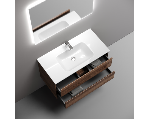 Тумба под раковину подвесная Sancos Marmi 2.0 89х44 с доводчиками, дуб чарльстон, MR2.090ECH