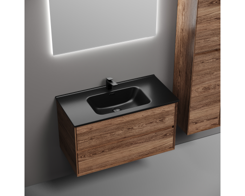 Тумба под раковину подвесная Sancos Marmi 2.0 89х44 с доводчиками, дуб чарльстон, MR2.090ECH