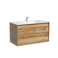 Тумба под раковину подвесная Sancos Marmi 2.0 89х44 с доводчиками, дуб чарльстон, MR2.090ECH