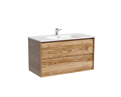 Тумба под раковину подвесная Sancos Marmi 2.0 89х44 с доводчиками, дуб чарльстон, MR2.090ECH