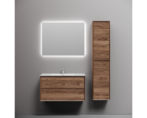 Тумба под раковину подвесная Sancos Marmi 2.0 89х44 с доводчиками, дуб чарльстон, MR2.090ECH