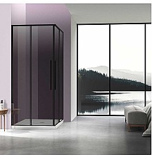 Душевой уголок Vincea Slim-N VSS-4SN900CGB, 900x900, черный, стекло тонированное