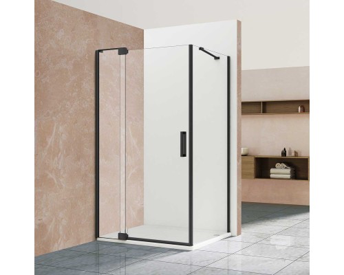 Душевой уголок Vincea Extra, 1000/1100x800, черный, стекло прозрачное