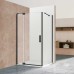 Душевой уголок Vincea Extra, 1000/1100x800, черный, стекло прозрачное