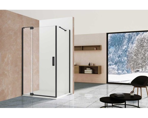 Душевой уголок Vincea Extra, 1000/1100x800, черный, стекло прозрачное
