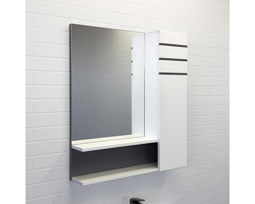 Зеркало-шкаф Comforty Нарва-70-2 белый матовый