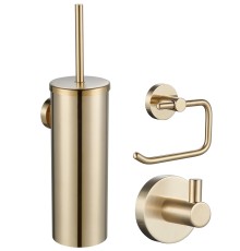 Комлект: крючок, держатель для бумаги, ершик Wonzon&Woghand, Браш золото WW-8100-G