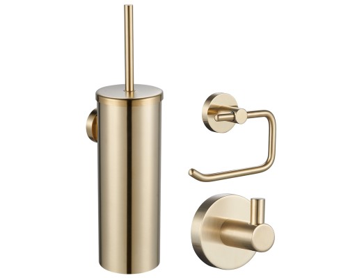 Комлект: крючок, держатель для бумаги, ершик Wonzon&Woghand, Браш золото WW-8100-G