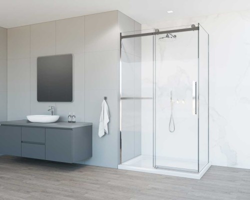 Душевой уголок Vincea Como Soft VSR-1CS8011CL 1100x800 хром стекло прозрачное