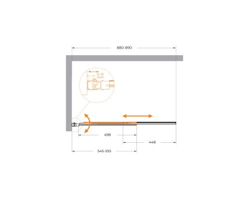 Раздвижная шторка на ванну Cezares SLIDER-VF-11-90/150-C-Cr