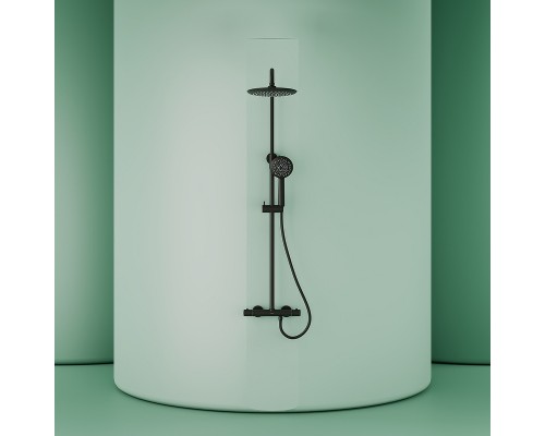 Душевая система Sancos Game SC3002MB с термостатом Черная матовая