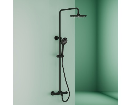 Душевая система Sancos Game SC3002MB с термостатом Черная матовая