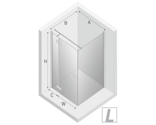 Душевое ограждение NEW TRENDY REFLEXA L 110x90x200 хром
