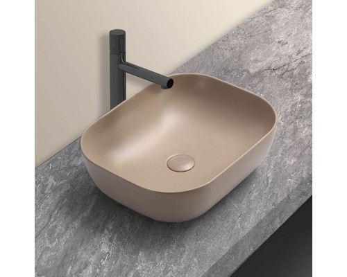 Раковина керамическая Vincea VBS-101MC 505x405x140 накладная капучино матовый