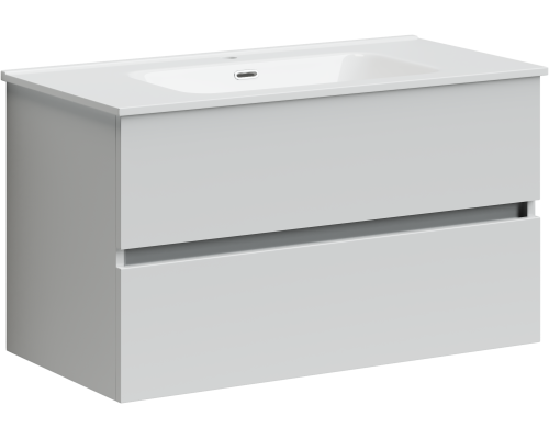 Тумба под раковину SANCOS Urban 890х450х550, c двумя ящиками, белый глянец