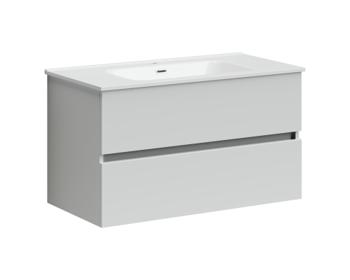 Тумба под раковину SANCOS Urban 890х450х550, c двумя ящиками, белый глянец