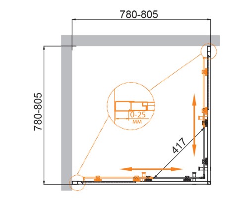 Дверь в проём Cezares MOLVENO-A-2-80-C-Cr-IV