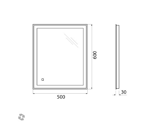 Зеркало BelBagno SPC-GRT-500-600-LED-TCH Зеркало BelBagno SPC-GRT-500-600-LED-TCH