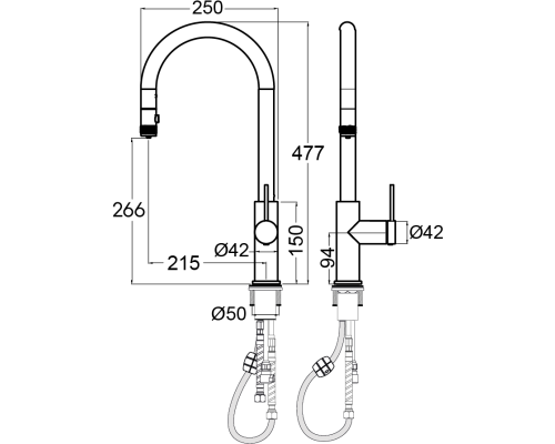 Смеситель для кухни Paulmark Galant Ga213077-AN Антрацит