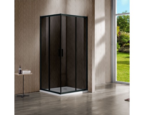 Душевой уголок Vincea Garda VSS-1G1012CGB 1200x1000 черный стекло тонинрованное