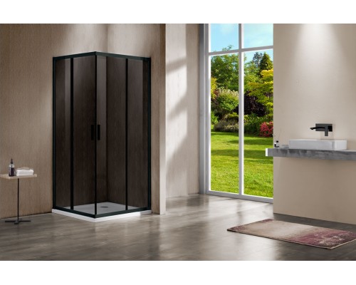Душевой уголок Vincea Garda VSS-1G1012CGB 1200x1000 черный стекло тонинрованное