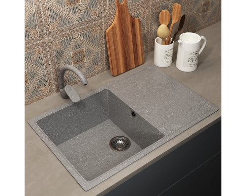 Кухонная мойка из искусственного камня Uperwood ECON UPD-507-003, серая матовая