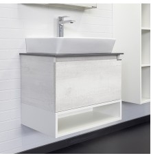 Тумба с раковиной Comforty Прага-60 дуб белый с графитовой столешницей Comforty 9055RA-50