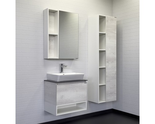 Тумба с раковиной Comforty Прага-60 дуб белый с графитовой столешницей Comforty 9055RA-50